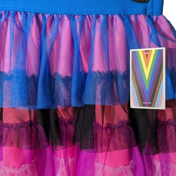 TAKE PRIDE Ruffled Tutu Skirt LGBTQ Lightweight Fun Unique Size XS Tulle Kawaii - Picture 4 of 7